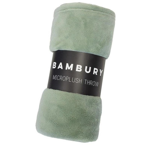 Forest green extra soft leg rug rolled up